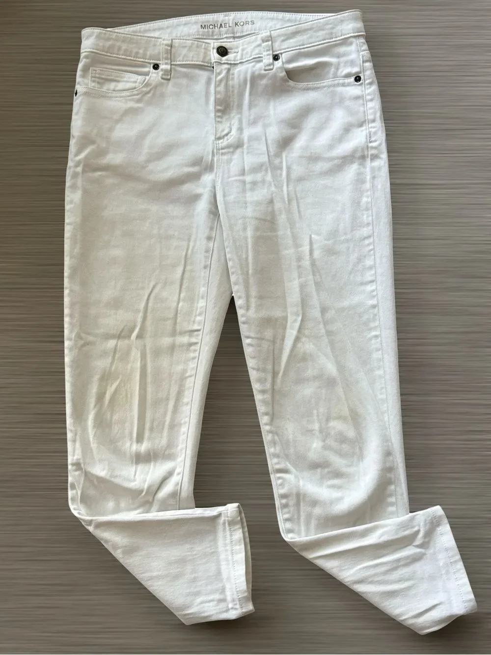 Michael Kors White Cropped Slim Ankle Jeans!